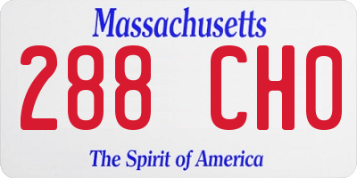 MA license plate 288CH0