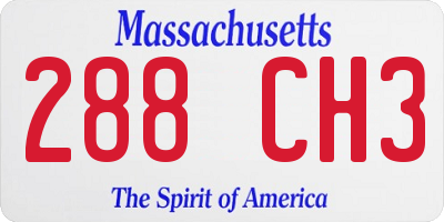 MA license plate 288CH3