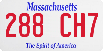 MA license plate 288CH7