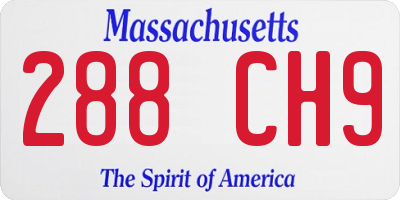 MA license plate 288CH9