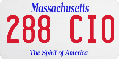 MA license plate 288CI0