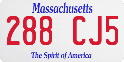 MA license plate 288CJ5