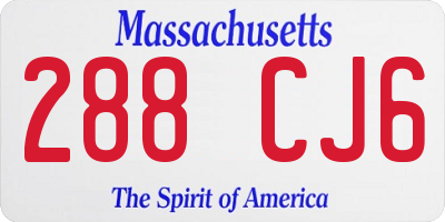MA license plate 288CJ6