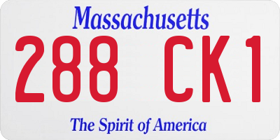 MA license plate 288CK1