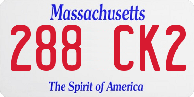 MA license plate 288CK2
