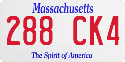 MA license plate 288CK4