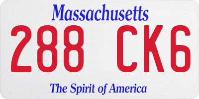 MA license plate 288CK6