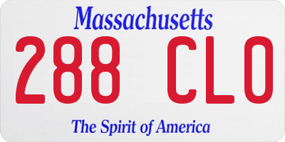 MA license plate 288CL0