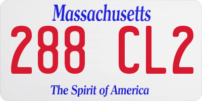 MA license plate 288CL2