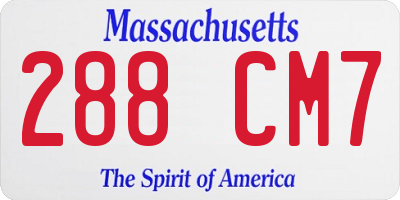 MA license plate 288CM7