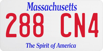 MA license plate 288CN4