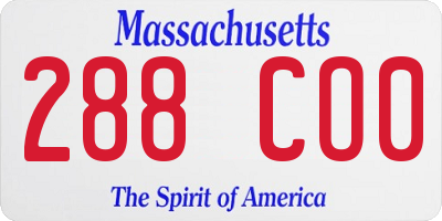 MA license plate 288CO0
