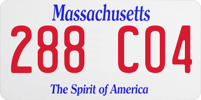 MA license plate 288CO4