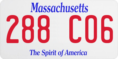 MA license plate 288CO6
