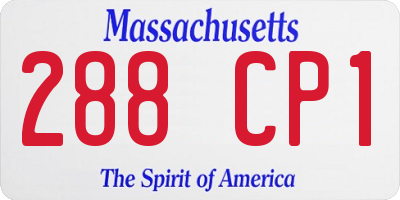MA license plate 288CP1