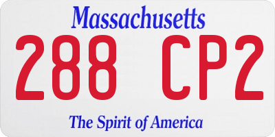 MA license plate 288CP2