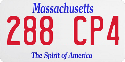 MA license plate 288CP4