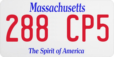 MA license plate 288CP5