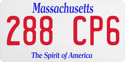 MA license plate 288CP6