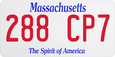 MA license plate 288CP7