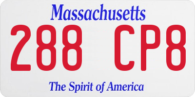 MA license plate 288CP8