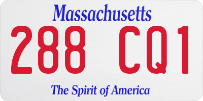 MA license plate 288CQ1
