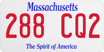 MA license plate 288CQ2