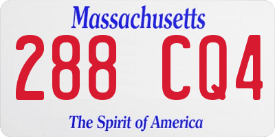 MA license plate 288CQ4