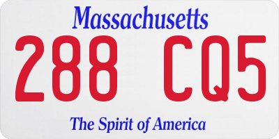 MA license plate 288CQ5