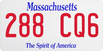 MA license plate 288CQ6
