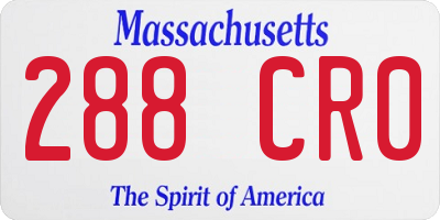 MA license plate 288CR0