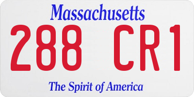 MA license plate 288CR1