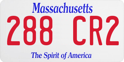 MA license plate 288CR2