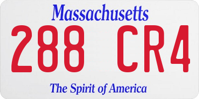 MA license plate 288CR4