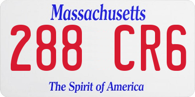 MA license plate 288CR6