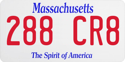 MA license plate 288CR8