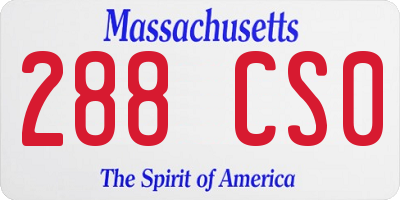 MA license plate 288CS0
