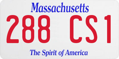 MA license plate 288CS1