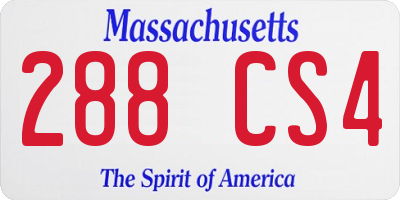 MA license plate 288CS4