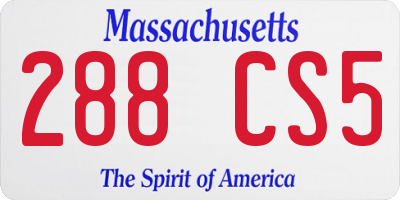 MA license plate 288CS5