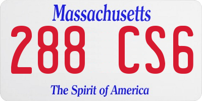 MA license plate 288CS6