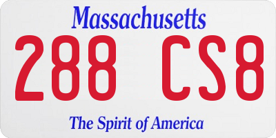 MA license plate 288CS8