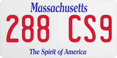 MA license plate 288CS9