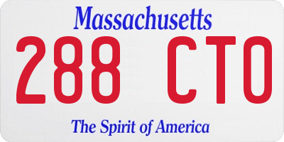 MA license plate 288CT0