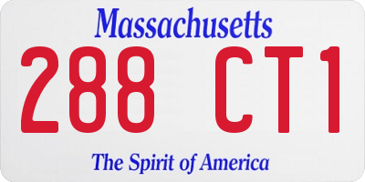 MA license plate 288CT1