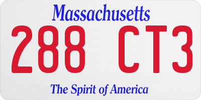 MA license plate 288CT3
