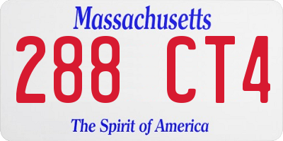 MA license plate 288CT4
