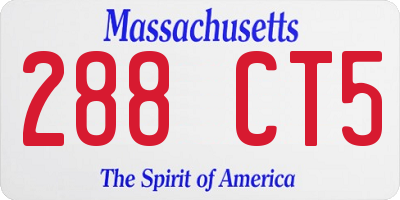 MA license plate 288CT5