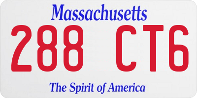 MA license plate 288CT6
