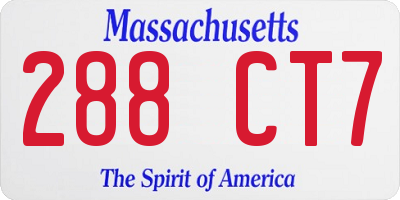 MA license plate 288CT7